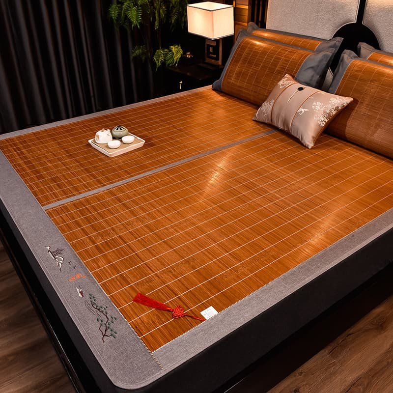Cool mat bamboo mat summer double-sided foldable home straw mat 1.8m bed student cool mat wholesale Anji mat factory.
