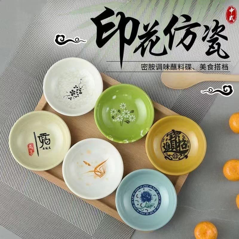 Manufacturer wholesale melamine small dish household condiment dish buffet dipping sauce dish hot pot shop vinegar dish restaurant condiment dish