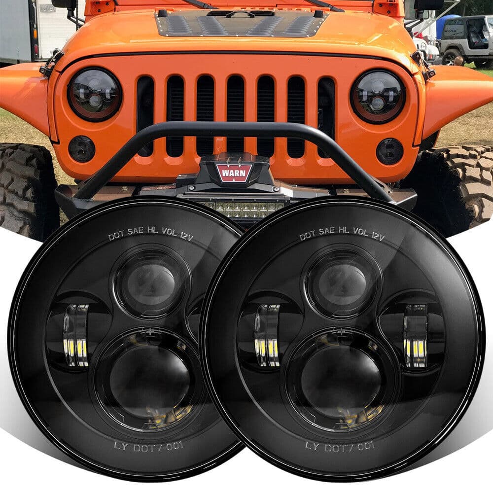 7 Inch 4-Bead Jeep Headlight Car LED Headlight Harley Motorcycle Headlight Modification High Brightness Off-Road Front Light