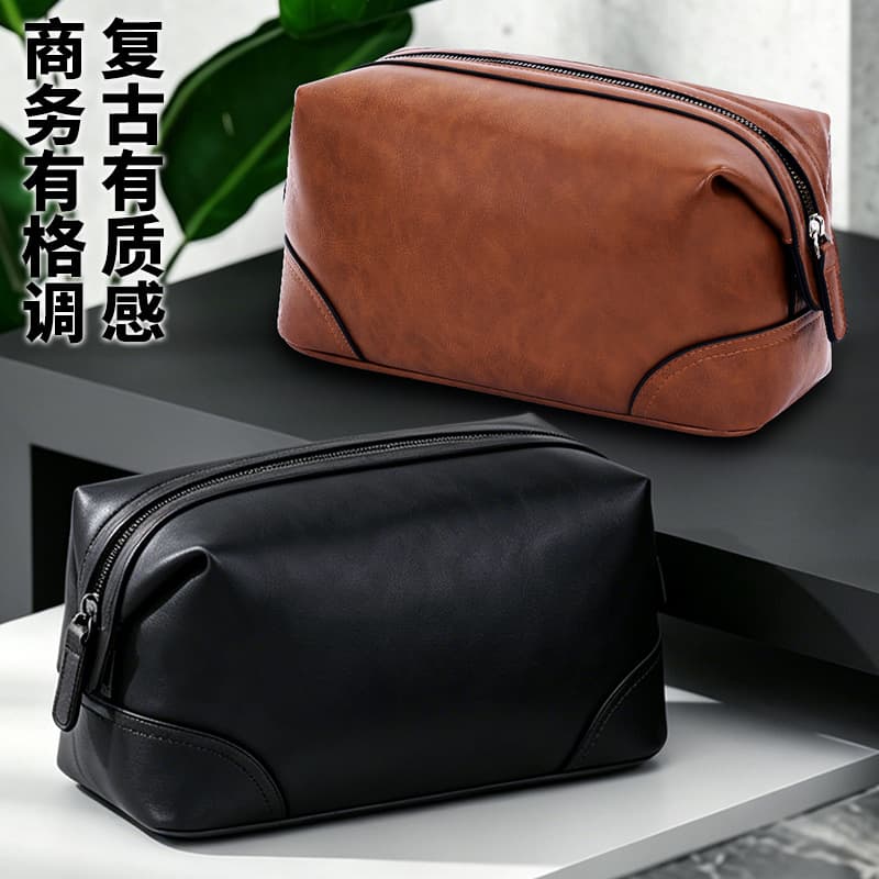 European and American high-end travel portable men's toiletry bag waterproof and wear-resistant business trip carry-on razor and skin care product storage bag