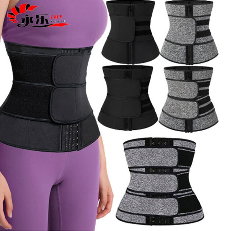 Women's Sportswear Waist Trainer Slimming Shapewear Zipper Abdomen Belt Fitness Trimmer Body Shaping Underwear Tightening Band