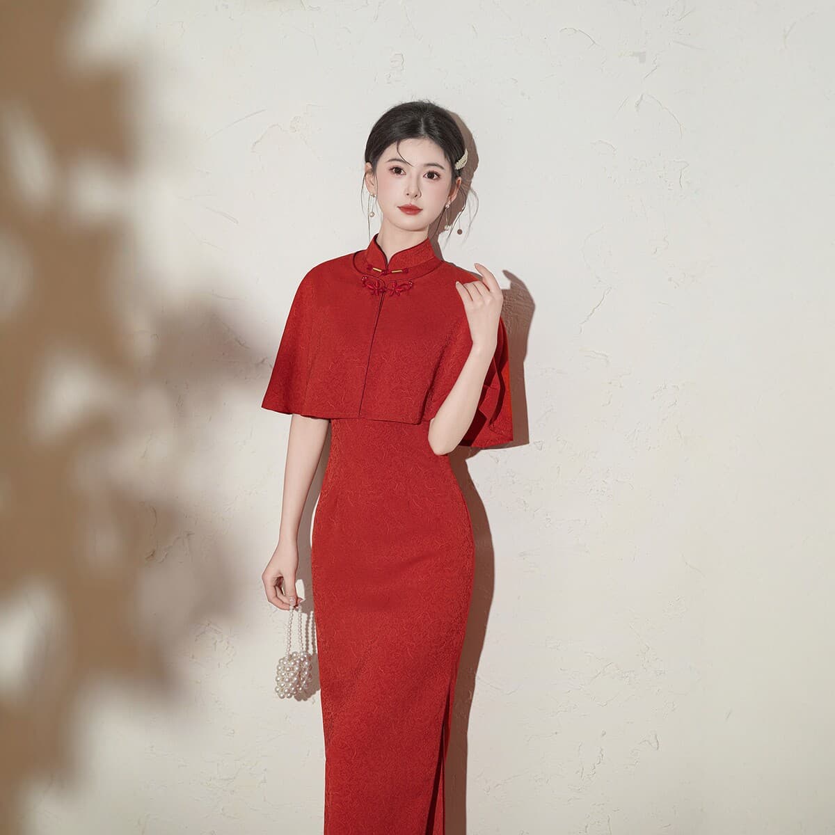 2026 New New Chinese Style Improved Cheongsam Dress Red Two-piece Long Style Elegant Engagement Toast Wear