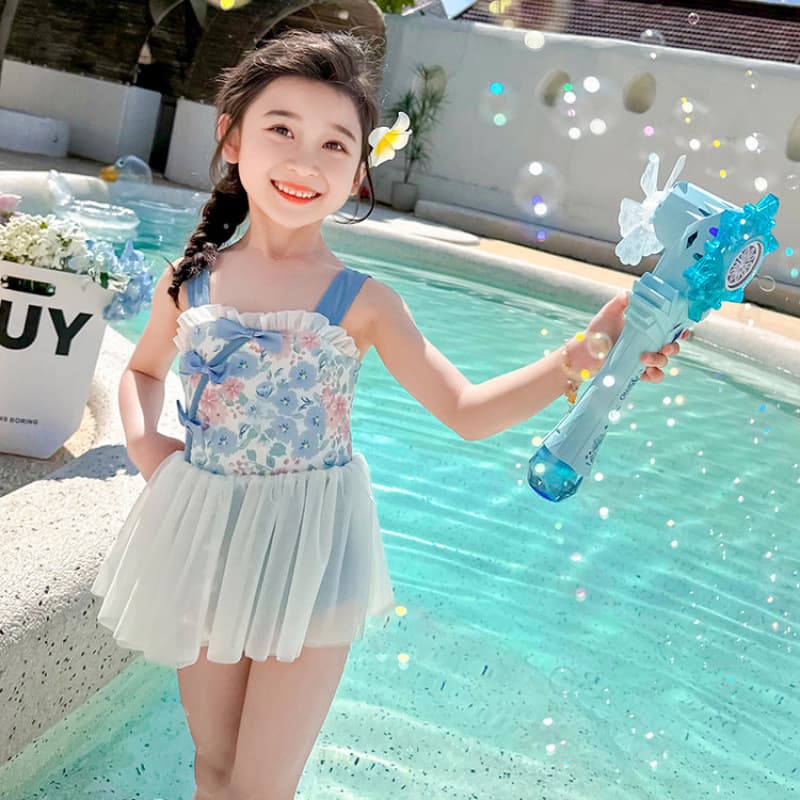 Girls New Chinese Style One-Piece Swimsuit Summer 2026 New Arrival Kids Baby Vacation Princess Dress Style Swimwear