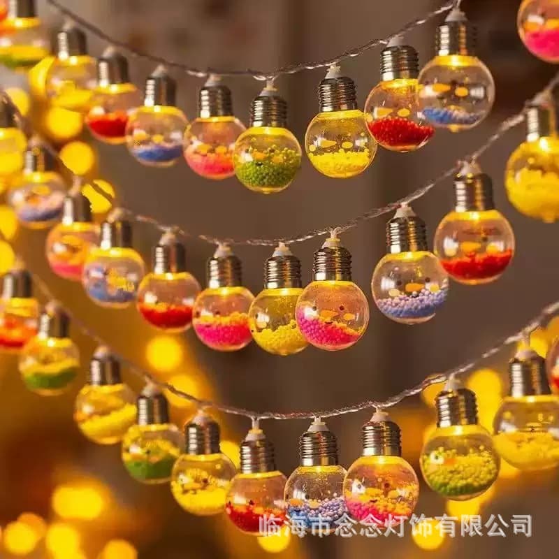 Cross-border Christmas Decorative String Lights Bulb Ball Fairy Lights Round Ball Christmas Lights Courtyard Holiday Decorative String Lights