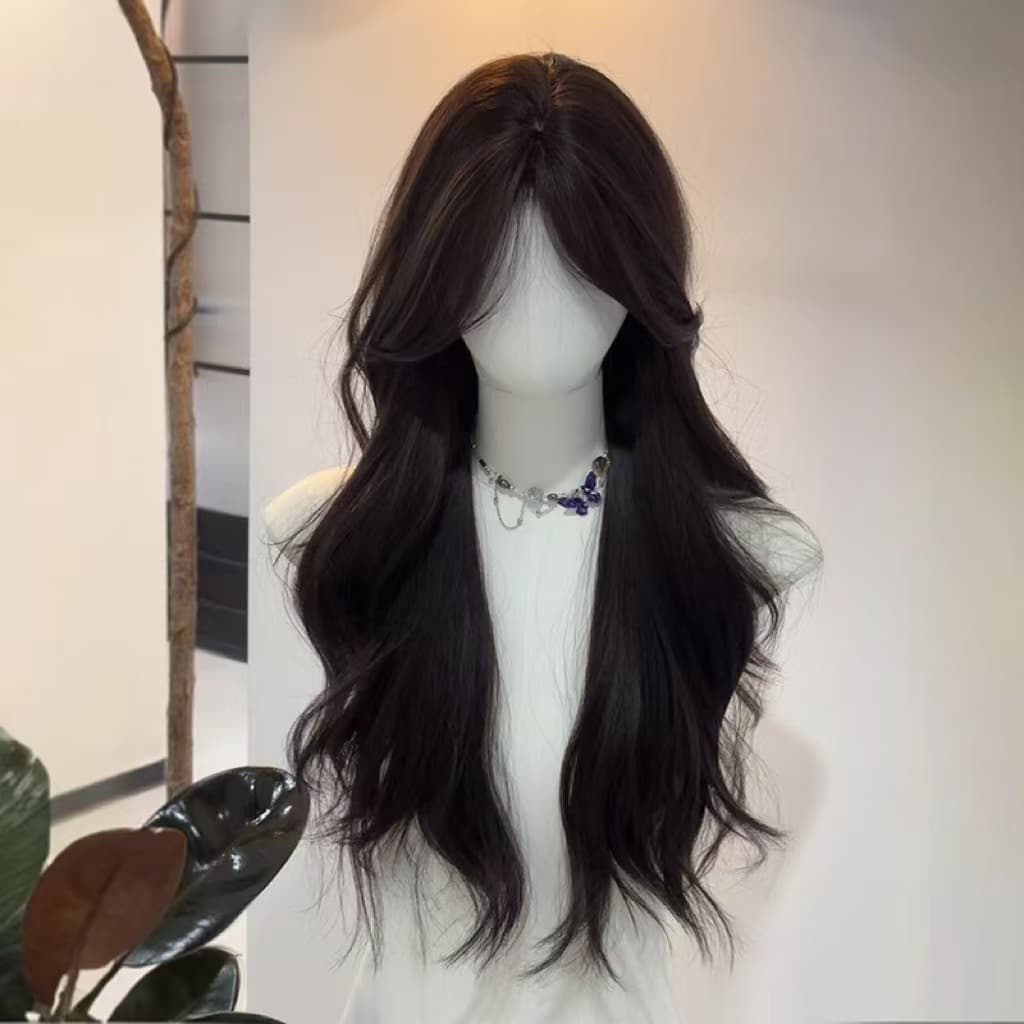 Kony Wig Full Headpiece for Women, Summer Thin Style, Machine-Made Natural Front Parting, Full Headpiece Style with Large Wavy Curls