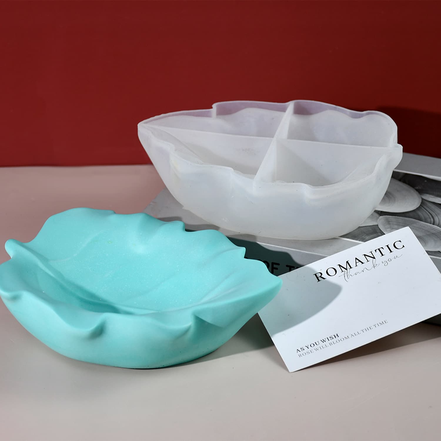 New DIY Epoxy Resin Mold Leaf Bowl Silicone Mold Fruit Tray Storage Box Home Decoration