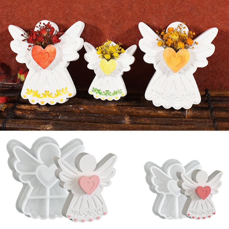 Cross-border Easter Flower Arrangement Silicone Mold DIY Large and Small Love Angel Atmosphere Plaster Resin Mold