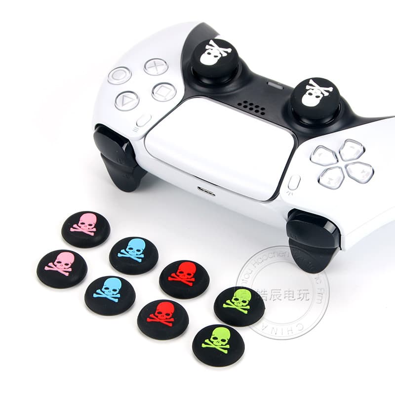 PS5 PS4 Skull Thumbstick Cap Silicone Cover Compatible with XBOX ONE 360 Joystick Button Cap Soft Rubber Cap