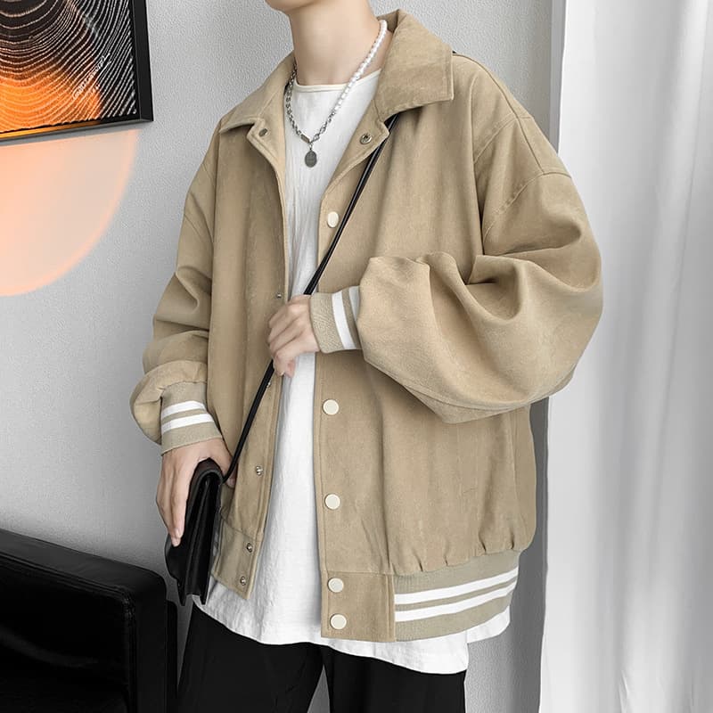 Men's Oversize Baseball Jacket for Autumn and Winter, Trendy Ins Coat, High Street Jacket with Design Sense, Niche Top