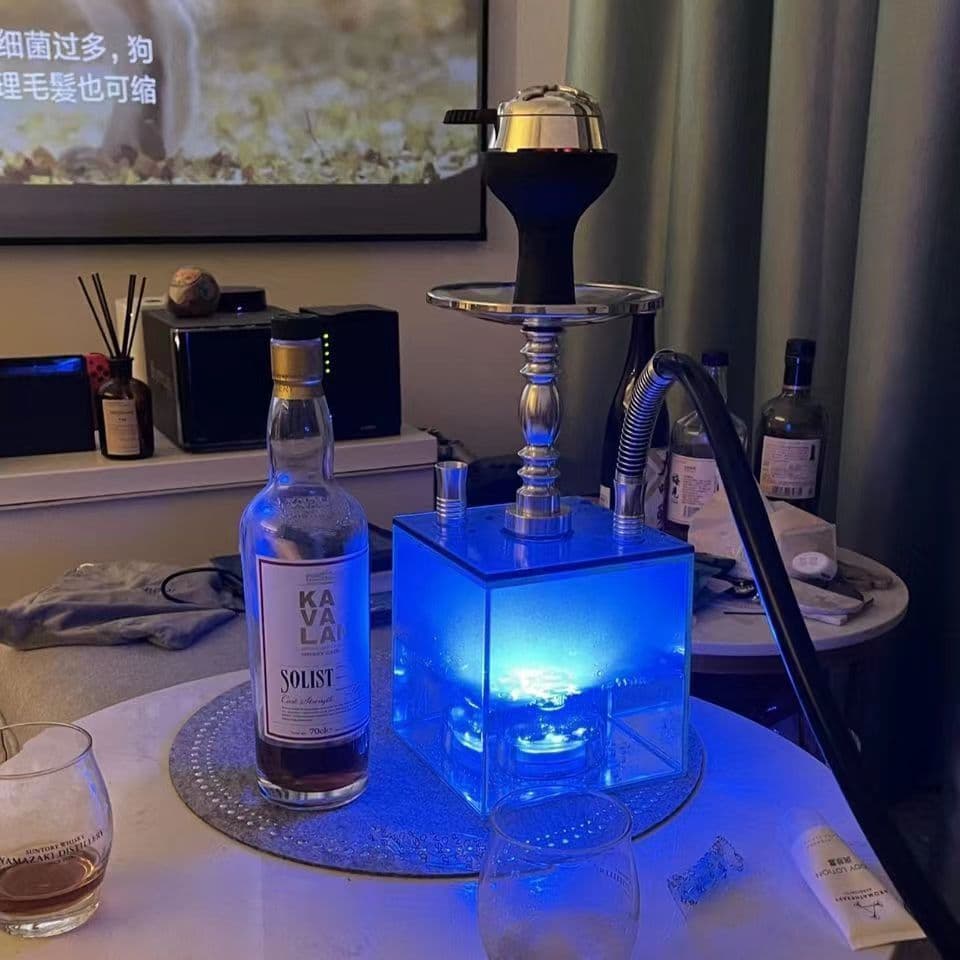 Cross-border Supply Hookah Shisha Factory Acrylic Bar Double Person Hookah