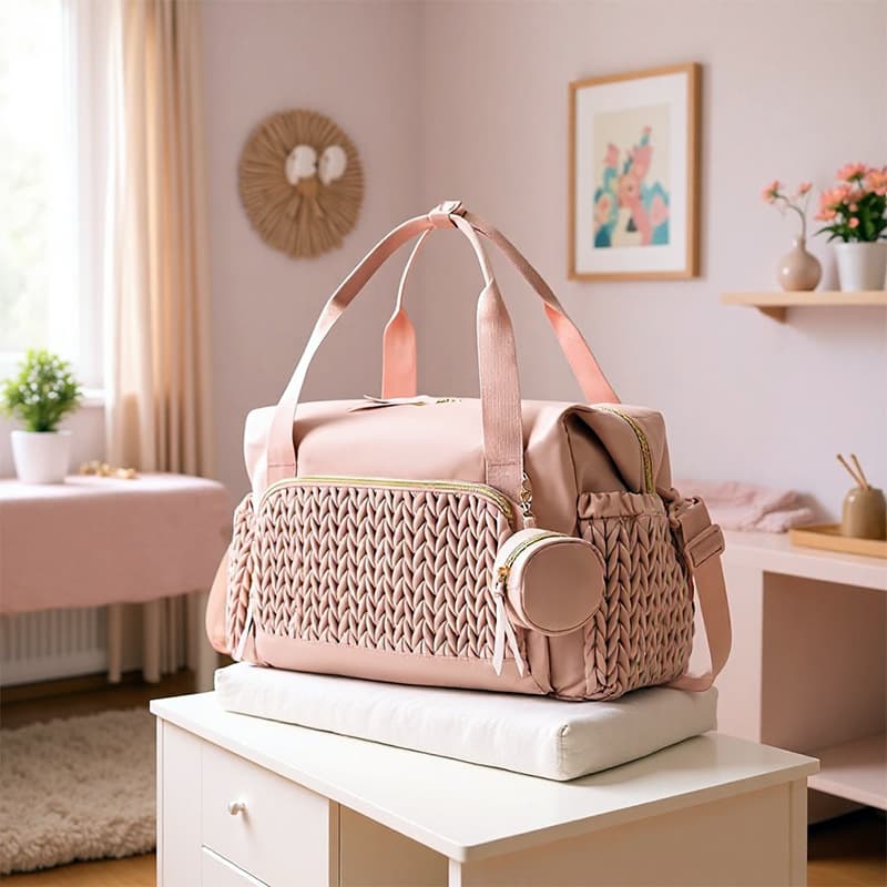 Cross-border Large Capacity Travel Baby Diaper Bag Tote Hospital Bag with Pacifier Pouch Delivery Bag