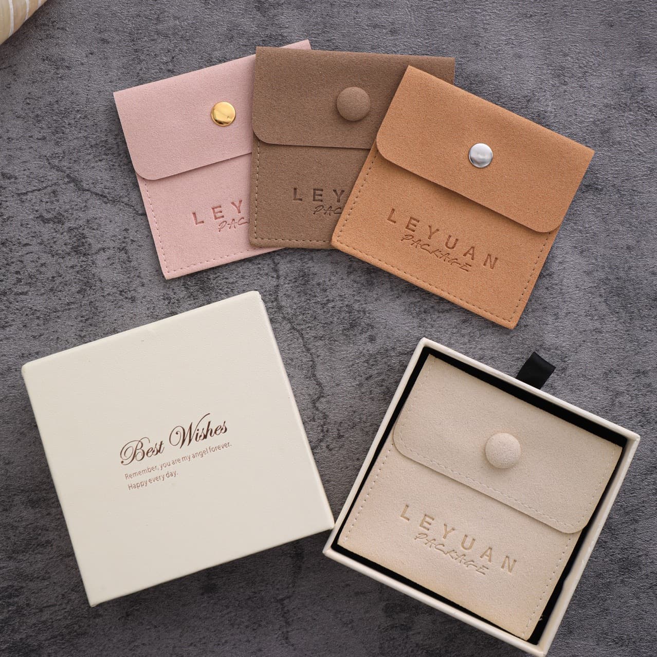 New Style Suede Synthetic Fiber Bag with Card Slot, Inner Card Flip-Top Snap Closure Pouch, Portable Jewelry Bag for Rings, Earrings, and Necklaces