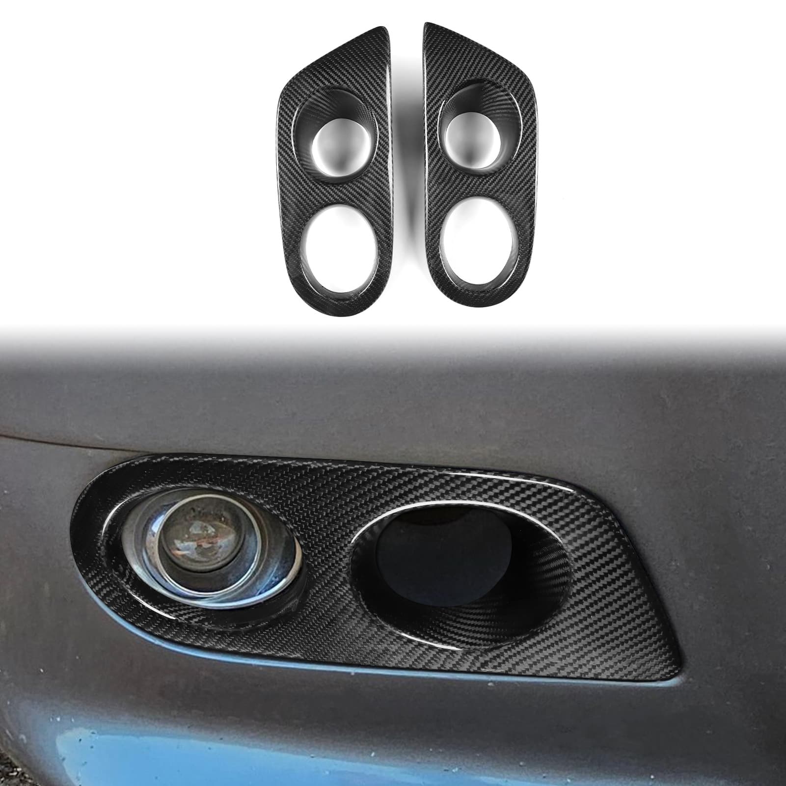 For 01-06 BMW 3 Series E46 M3 Two-Door Fog Light Frame Real Carbon Fiber Car Interior Modification Decoration Accessories