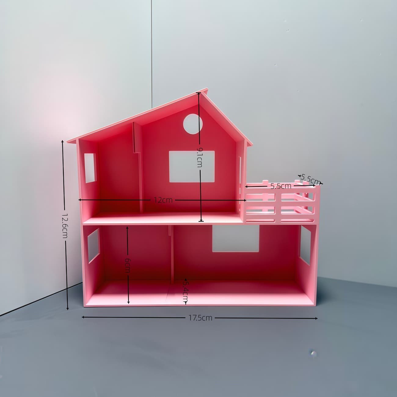Miniature Scene DIY Dollhouse Figurine Food Toy PU Figure Display Storage Shelf with Window DIY Scene Props