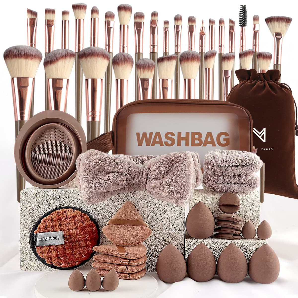 40-Piece Makeup Tool Set Complete Face Wash and Makeup Kit for Shein Temu Dropshipping