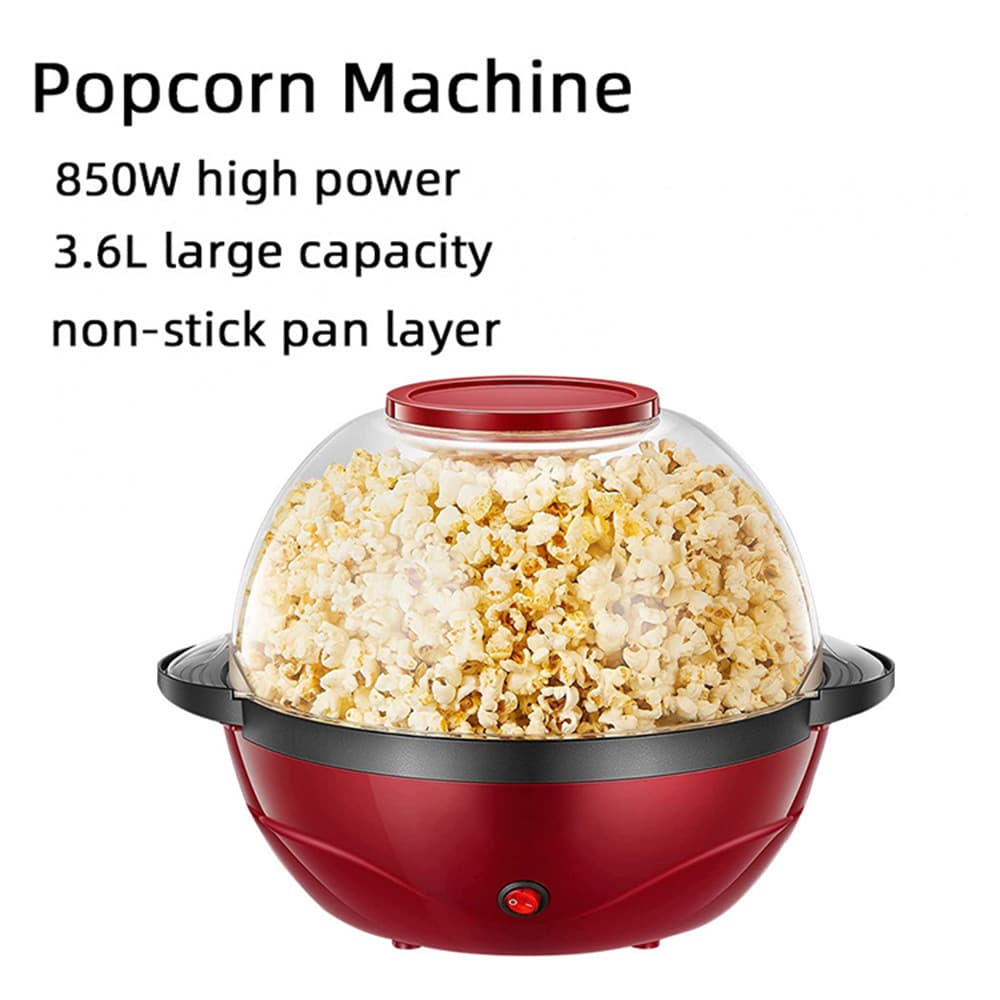 Home 850W Electric Popcorn Maker Automatic Popcorn Machine Electric Hot Air Popcorn Maker