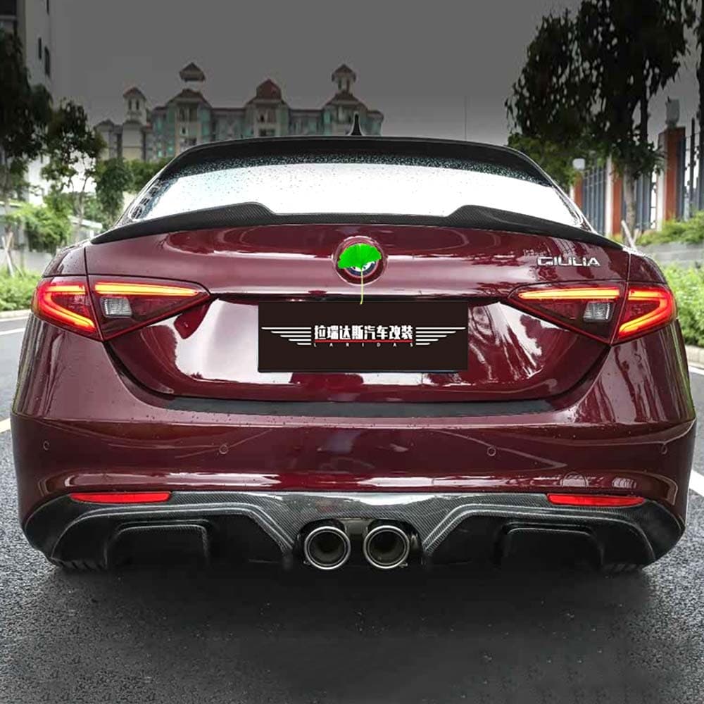 Carbon Fiber Rear Diffuser for Alfa Romeo Giulia Sport Bumper Lip Body Kit Accessories