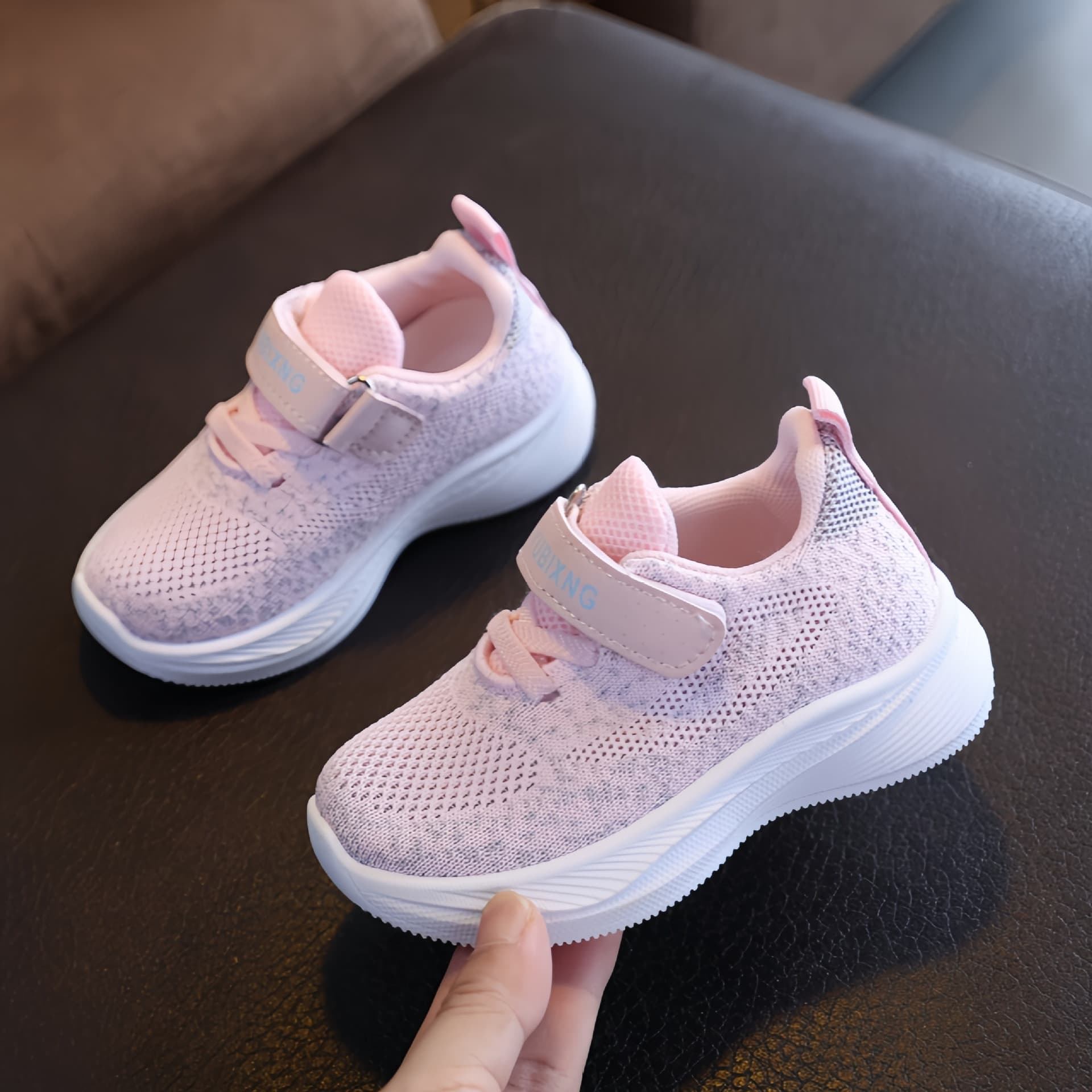 Spring/Autumn Children's Elastic Sock Shoes, Boys and Girls Velcro Sports Shoes, Toddler Dad Shoes, Knitted Casual Shoes