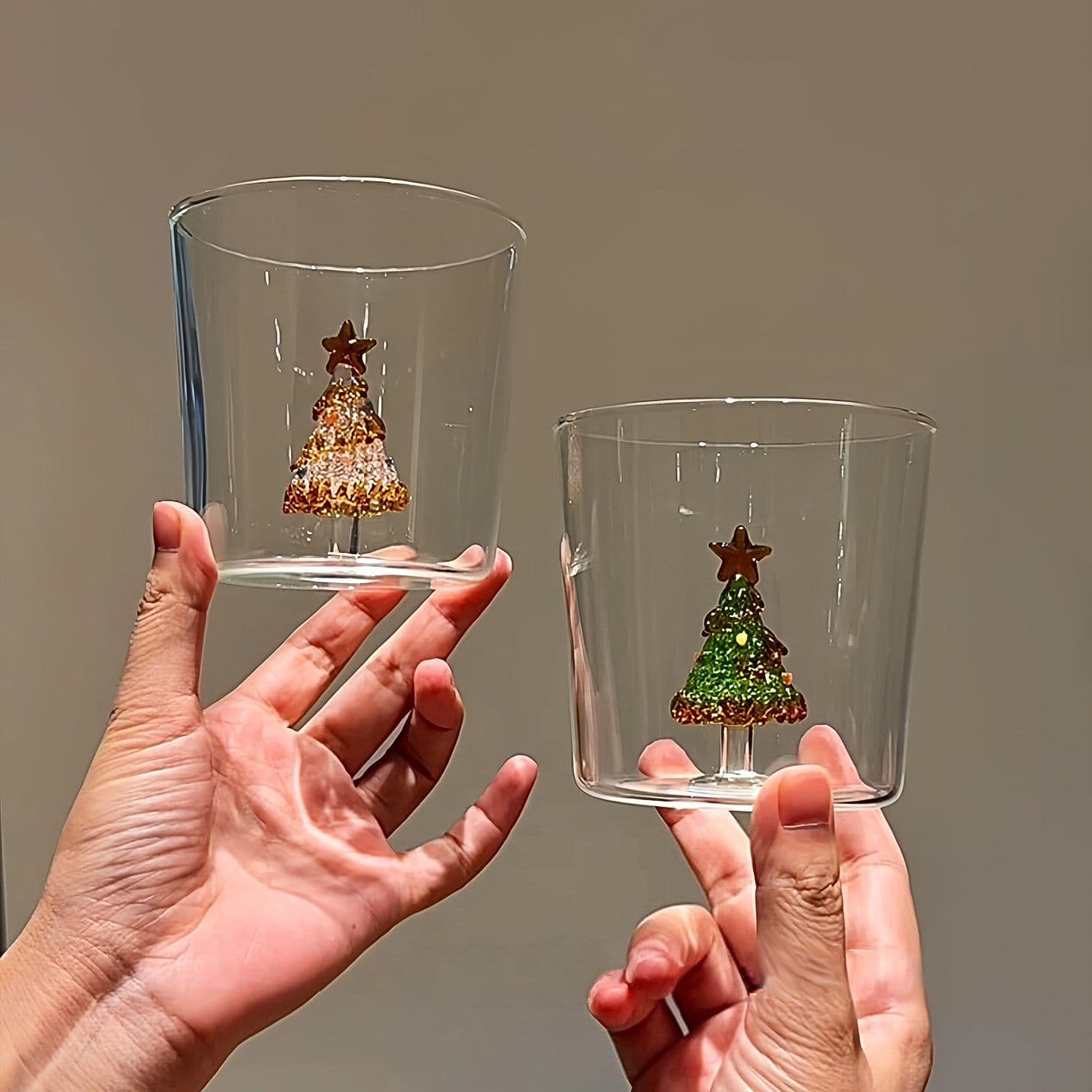 Christmas Tree Decorative Shaped Cup, Borosilicate Heat-Resistant Glass Coffee Cup, Home Mug, 3D Cold Drink Cup