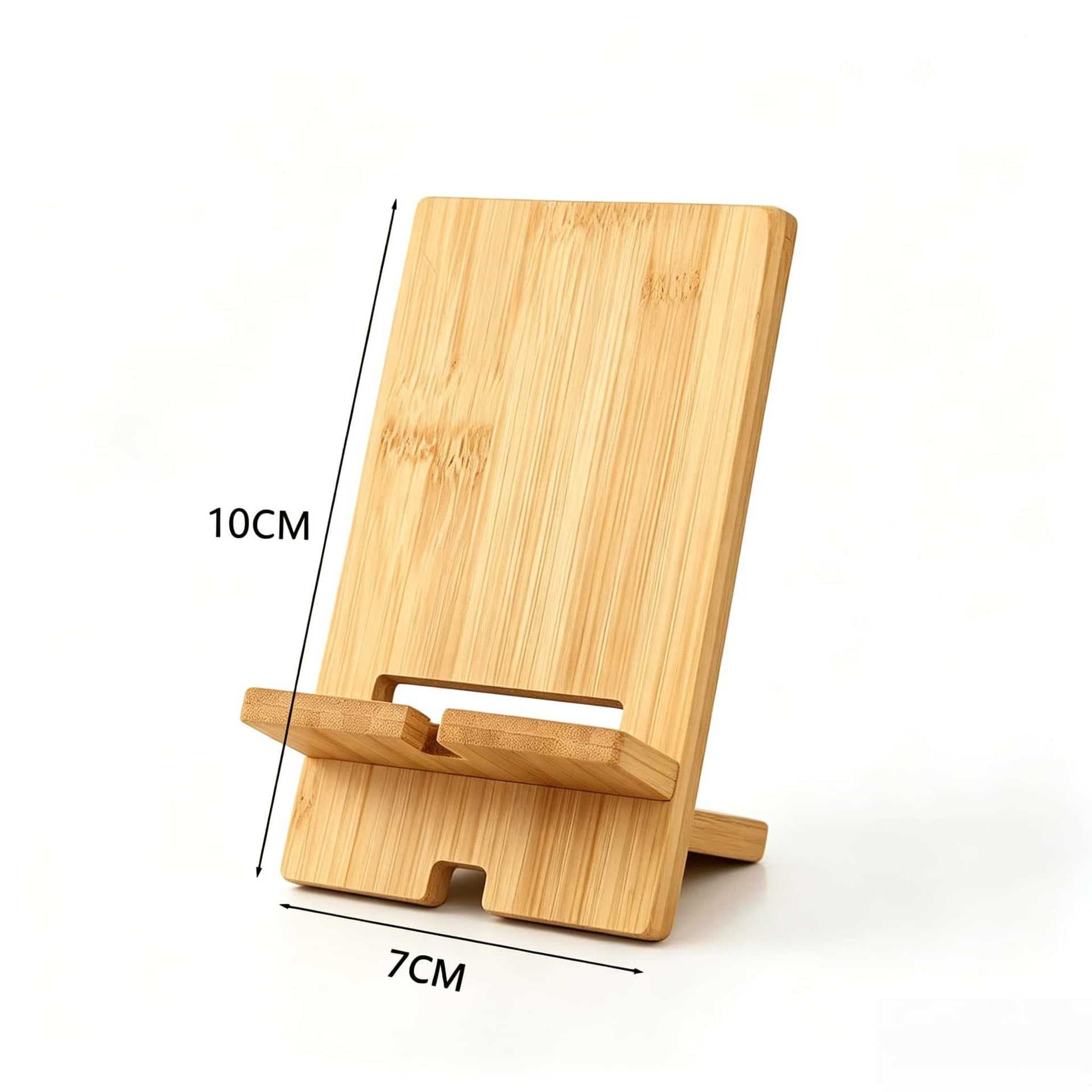 Bamboo Phone Stand, Charging Holder, Desktop Tablet Support, Multifunctional Wood Stand