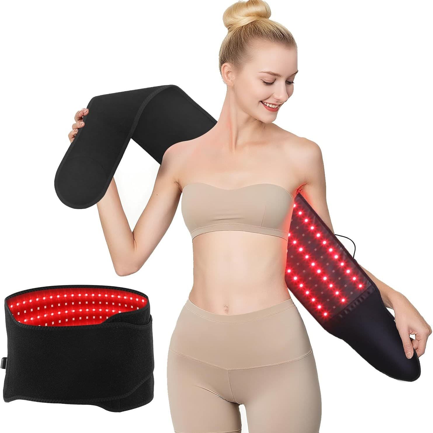 105 LED Red Light Therapy Waist Belt with Heating, Warm Abdomen, Lumbar Support, Stomach Warmer, Fitness Belt, Electric Heat Compress