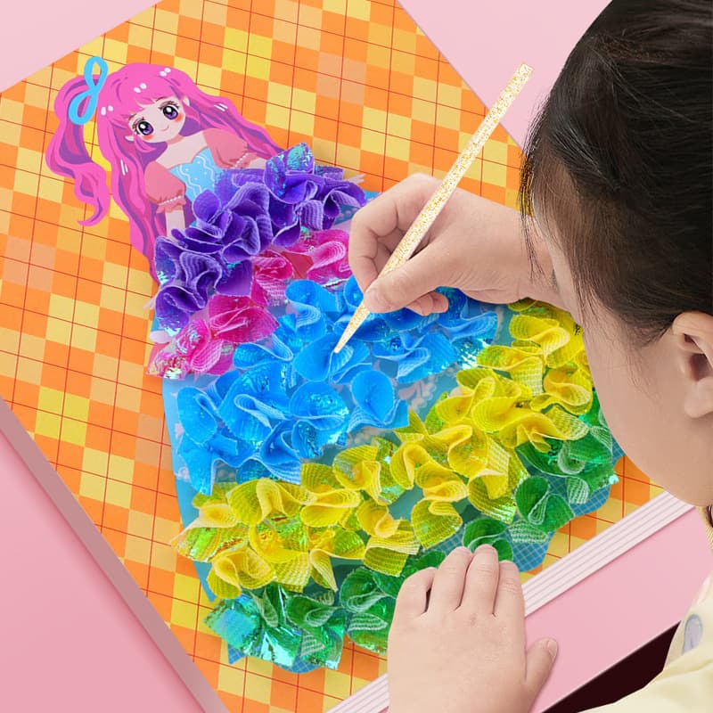 Children's puzzle poke fun princess diy dress-up book for girls paste painting girls handmade sticker book dress-up stickers