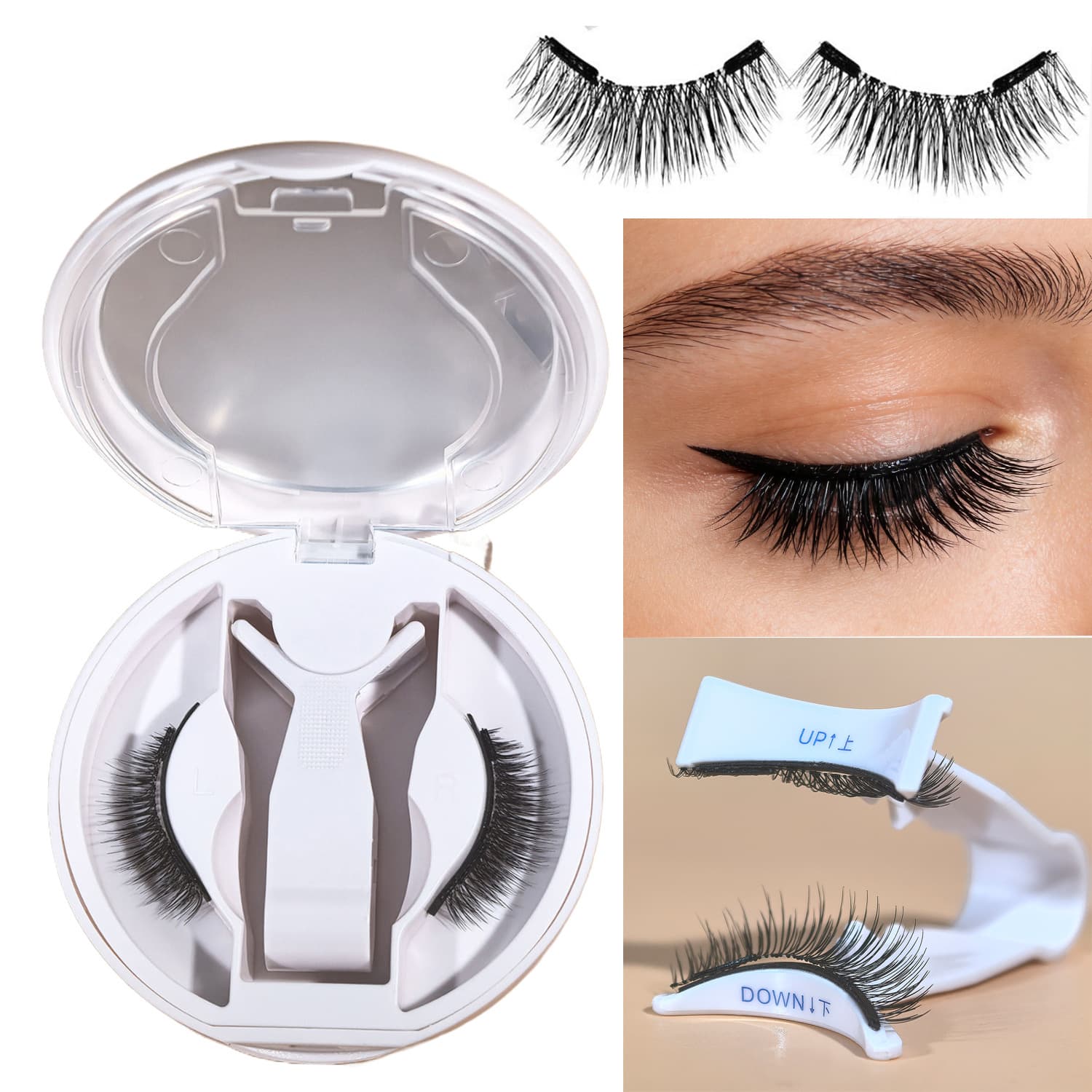 Dual Magnet Hard Magnetic Integrated Box Magnetic Eyelashes Cross-Border Soft Eyelashes Zero Glue Lightweight Glue-Free Quantum Eyelashes