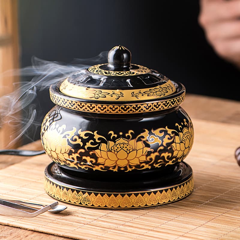 Factory Wholesale Lotus Electronic Incense Burner Aromatherapy Stove Timer Temperature Control Agarwood Electronic Oil Burner Sandalwood Powder Burner