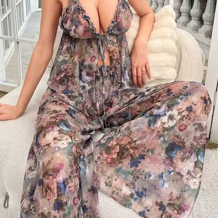Cross-Border New Style Lingerie Large Bust Sleep Dress Sexy Nightwear Women Short Sleeve Nightgown