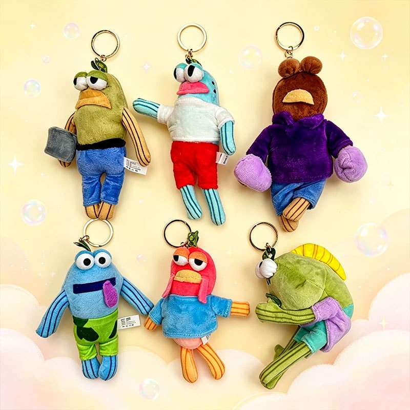 Cross-Border Castle Residents Plush Doll Pendant Lying Flat Fish Funny Ugly Cute Plush Toy Ugly Fish Plush Keychain