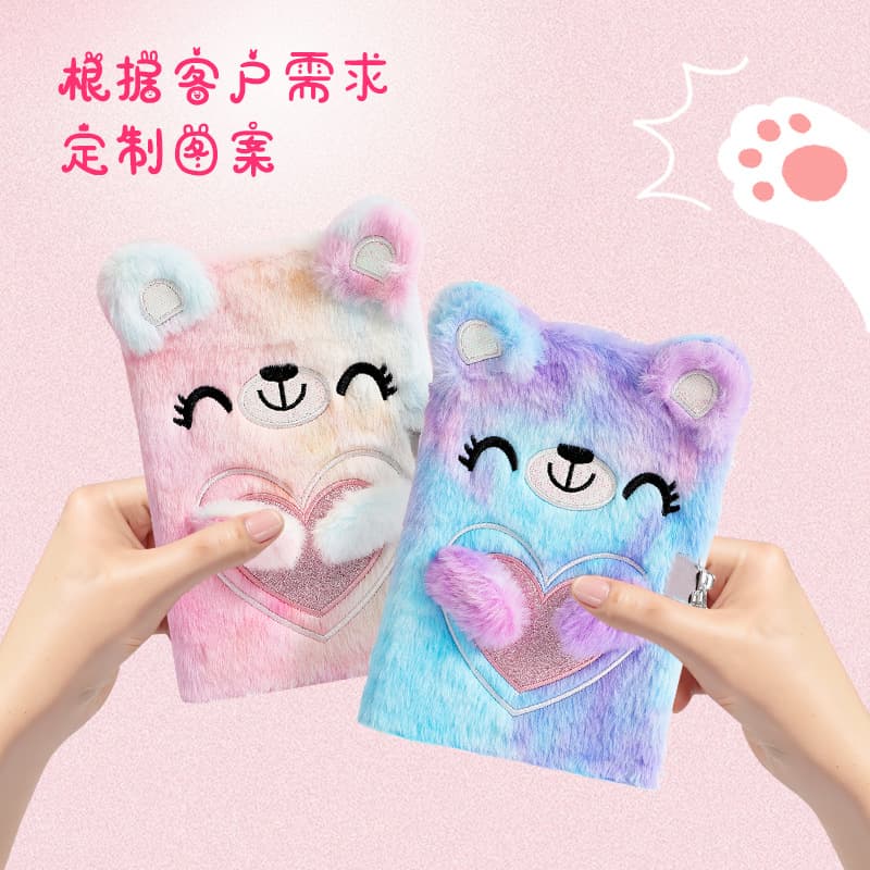 Fabric plush notebook, cross-border direct supply for students, diary, account book, high-value gift reward, thickened notepad