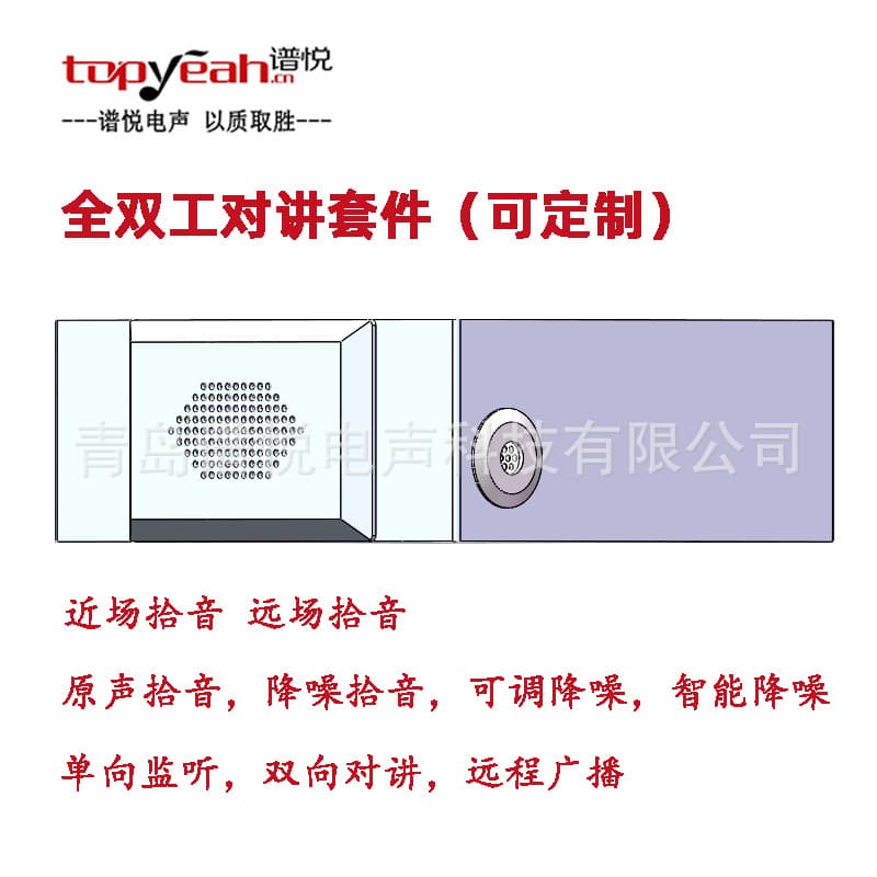 USB Full-Duplex Intercom Kit Custom Adjustable Set with Speaker, Pickup, Main Control Unit, Echo Cancellation