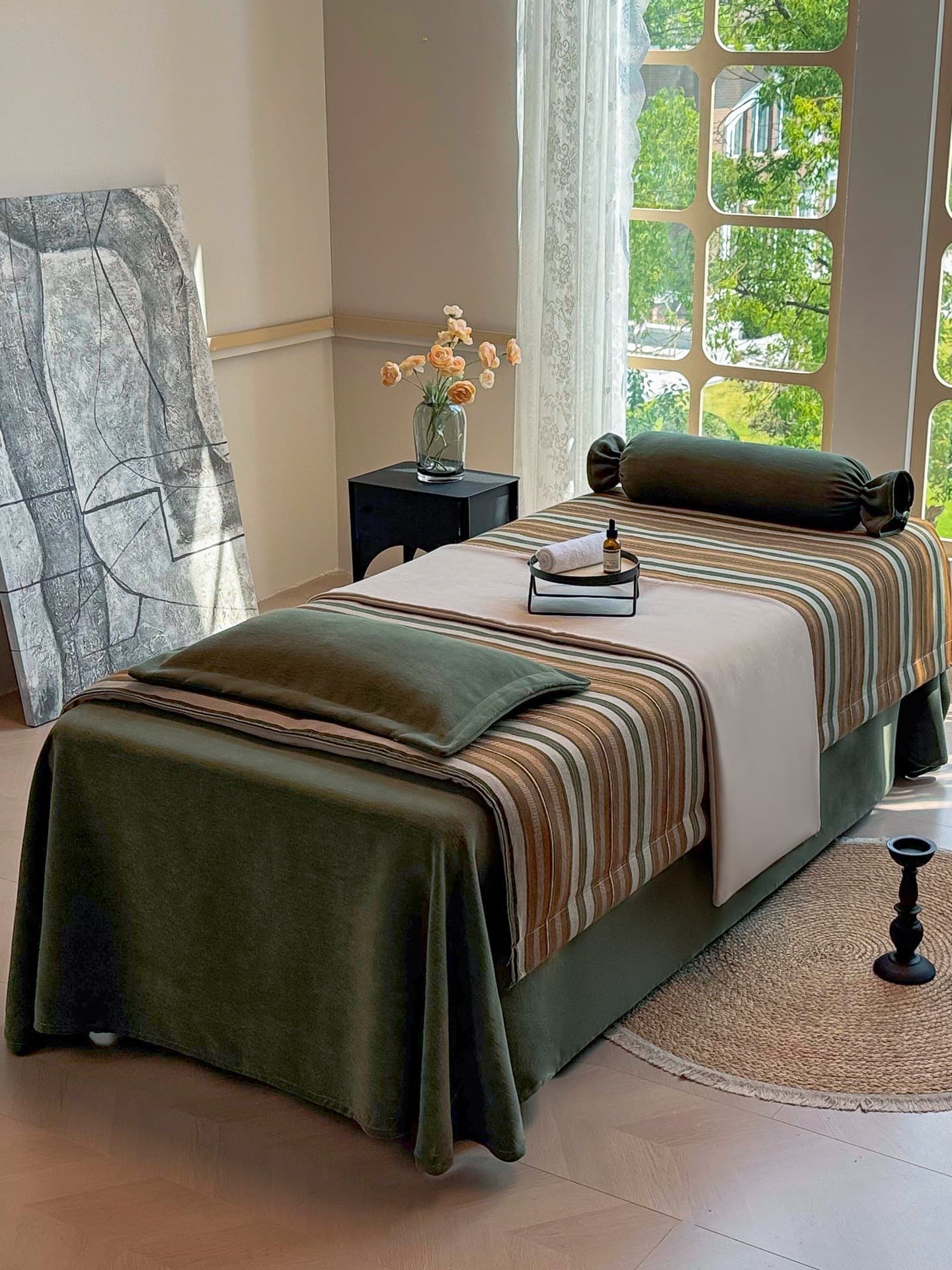 New Internet Celebrity Beauty Bed Cover Four-piece Set Beauty Salon Massage Skin Management Four Seasons F^