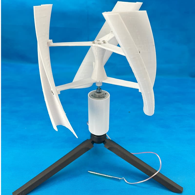 3D Printed PAL Material Micro Wind Turbine Vertical Axis Brushless DC Generator Wind-Solar Hybrid