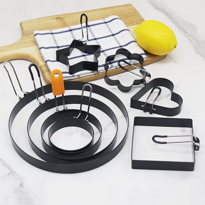 Wholesale Stainless Steel Non-Stick Egg Fryer Round Egg Frying Mold Mousse Ring Flower Star Heart Baking Tool