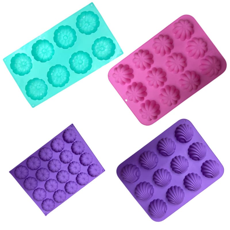 New Pumpkin Flower Silicone Cake Mold Multi-Connected Shell Large Silicone Mold Factory Direct Pastry Mold