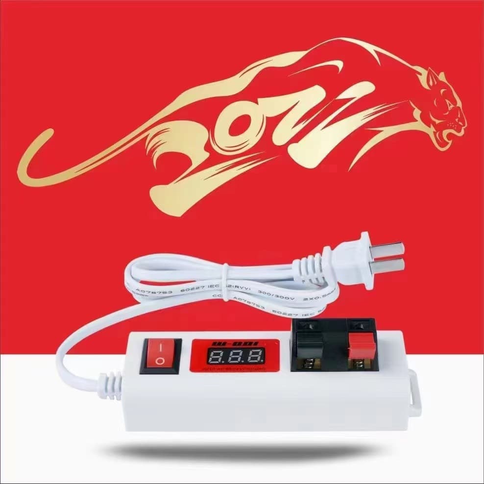LED lamp tester with test leads and clips for quick electrical testing, power measurement, and light-up verification box