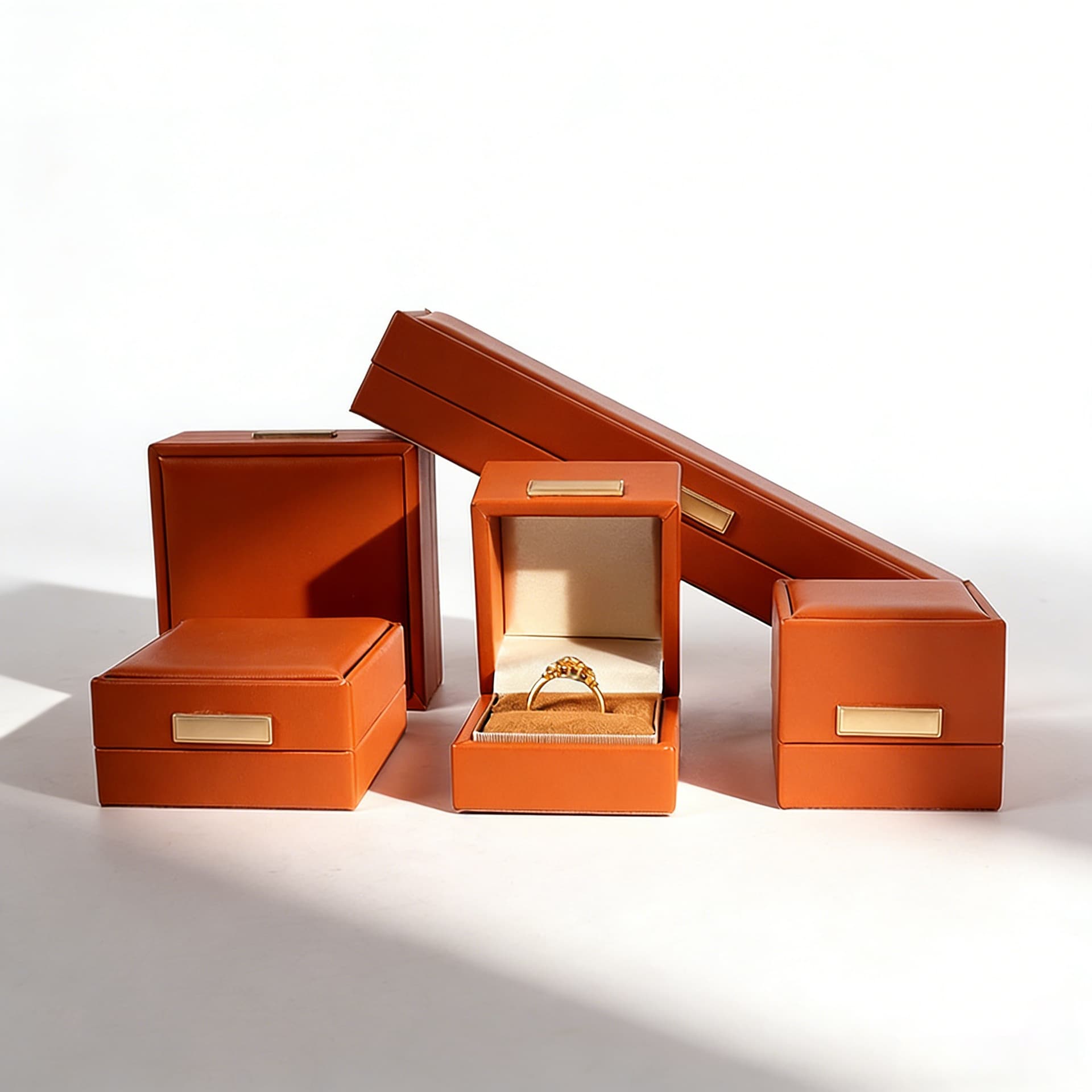 PU leather ring necklace earrings jewelry box jewelry jade bracelet necklace jewelry packaging box storage box gift box