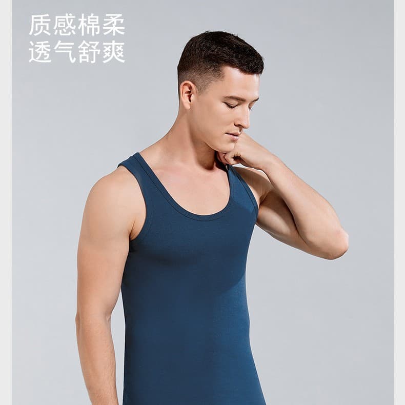 Combed Cotton 2-Pack Pure Cotton Tank Top for Men, Summer Inner Wear, Sleeveless Muscle Vest for Middle-Aged and Elderly Men