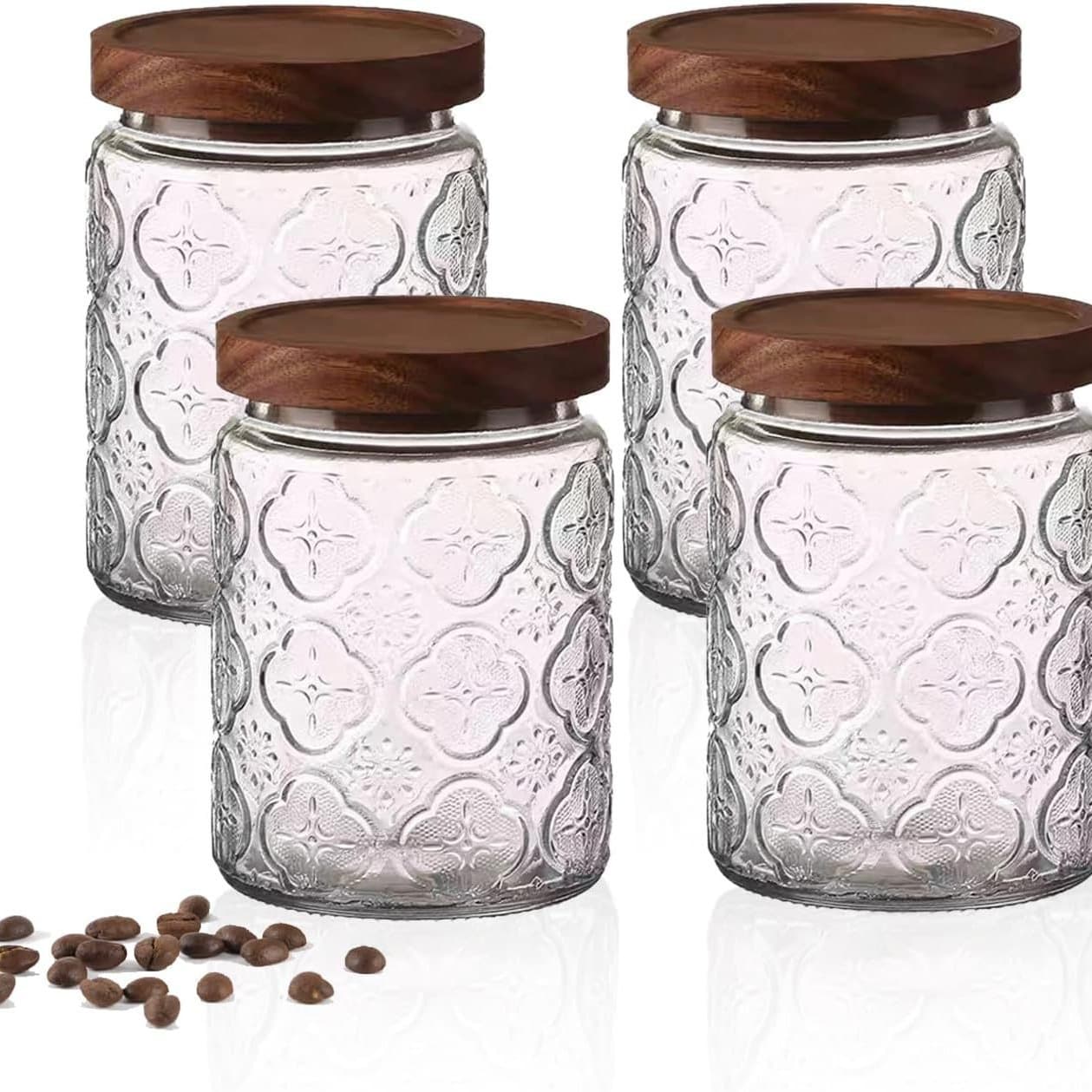 Cross-border glass jars, sealed storage containers for kitchen use, large capacity for dried fruits, snacks, coffee, and tea.