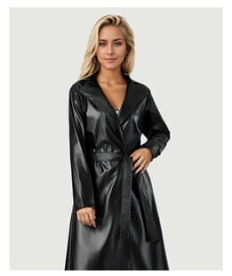 2024 Long-Style Bathrobe Trench Coat Spring/Autumn Wrinkle-Resistant Fashion Women's Leather Jacket Coat New Export Wholesale