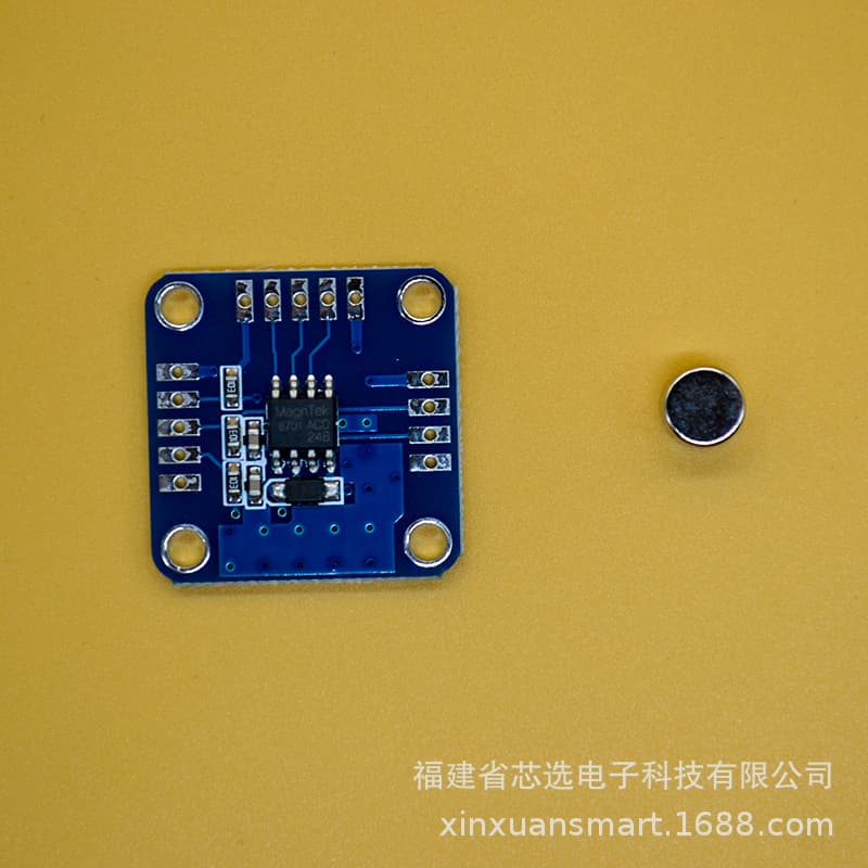 MT6701 magnetic encoder with magnet, angle sensor, and speed test, replacing AS5600