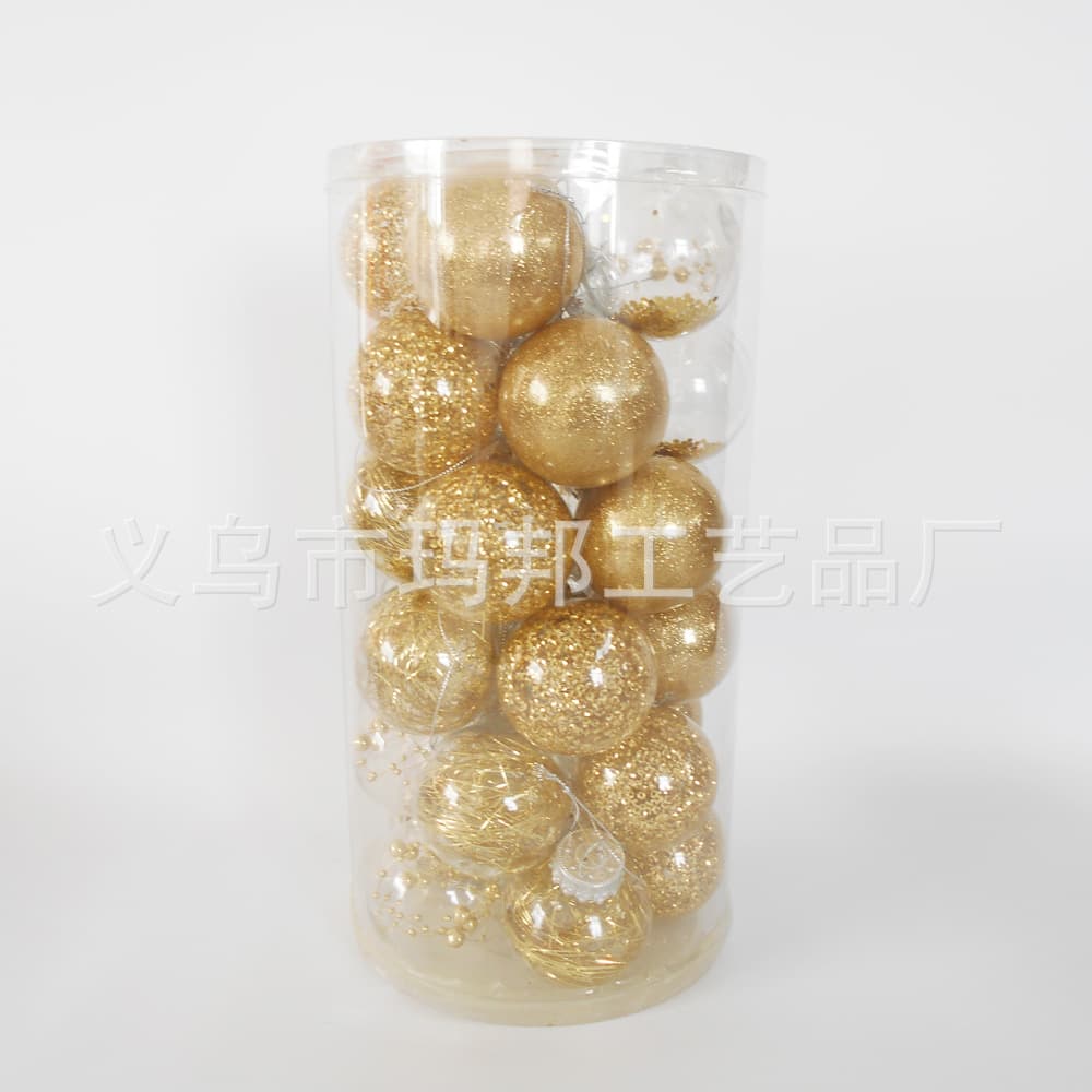6cm 24-Piece Christmas Ball Set, Shatterproof PET Clear Balls, Christmas Tree Decoration Plastic Balls