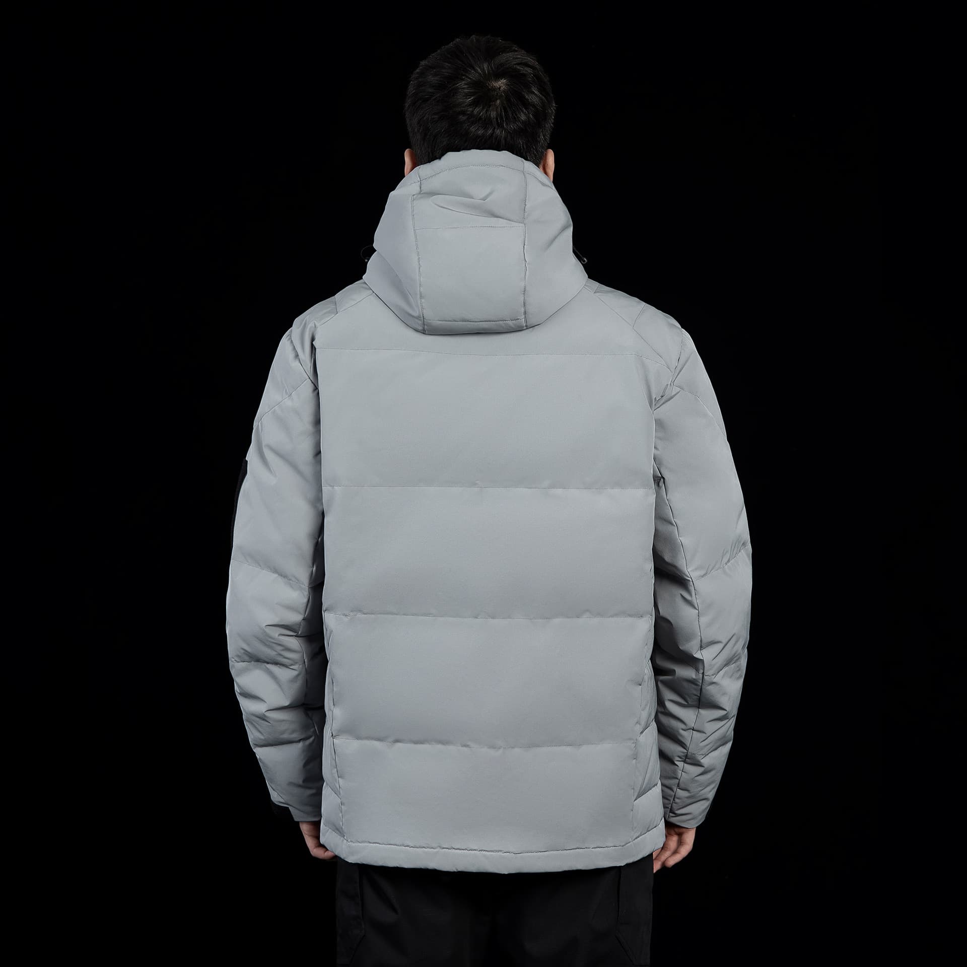Fengtu Water-Repellent White Duck Down Hooded Down Jacket for Men, Autumn and Winter Outdoor Casual Jacket, Custom Made