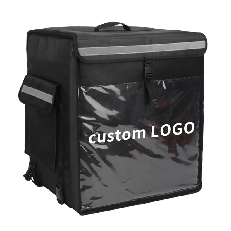 Custom Extra-Large Delivery Box, High Capacity, Night Delivery Safety Reflective Waterproof Double-Shoulder Large Pocket Food Delivery Backpack