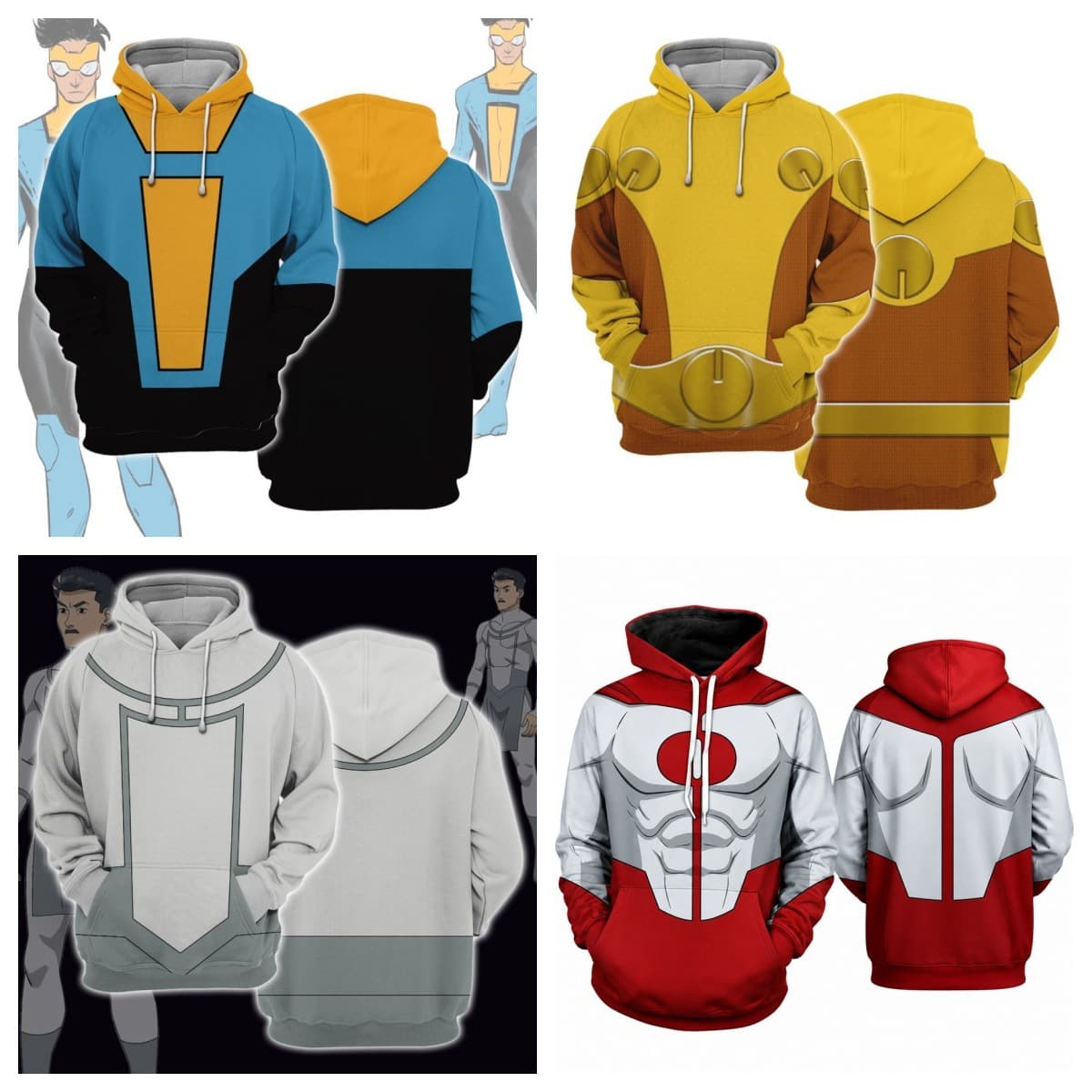 Cross-Border Hot Seller Invincible Collection Cosplay 3D Printed Unisex Hooded Sports Sweatshirt