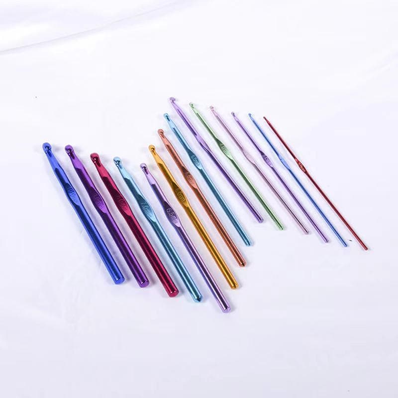Factory New Full Set Crochet Hooks, Colorful Aluminum Oxide Crochet Hooks, Knitting Tools, Metal Single-Ended Crochet Hook Set