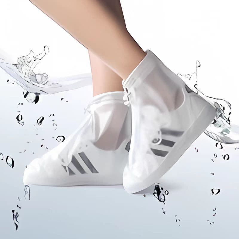 Waterproof Thickened Zipper Shoe Covers Travel Anti-slip Wear-resistant Rain Boots Covers PVC Mid-calf Shoe Covers