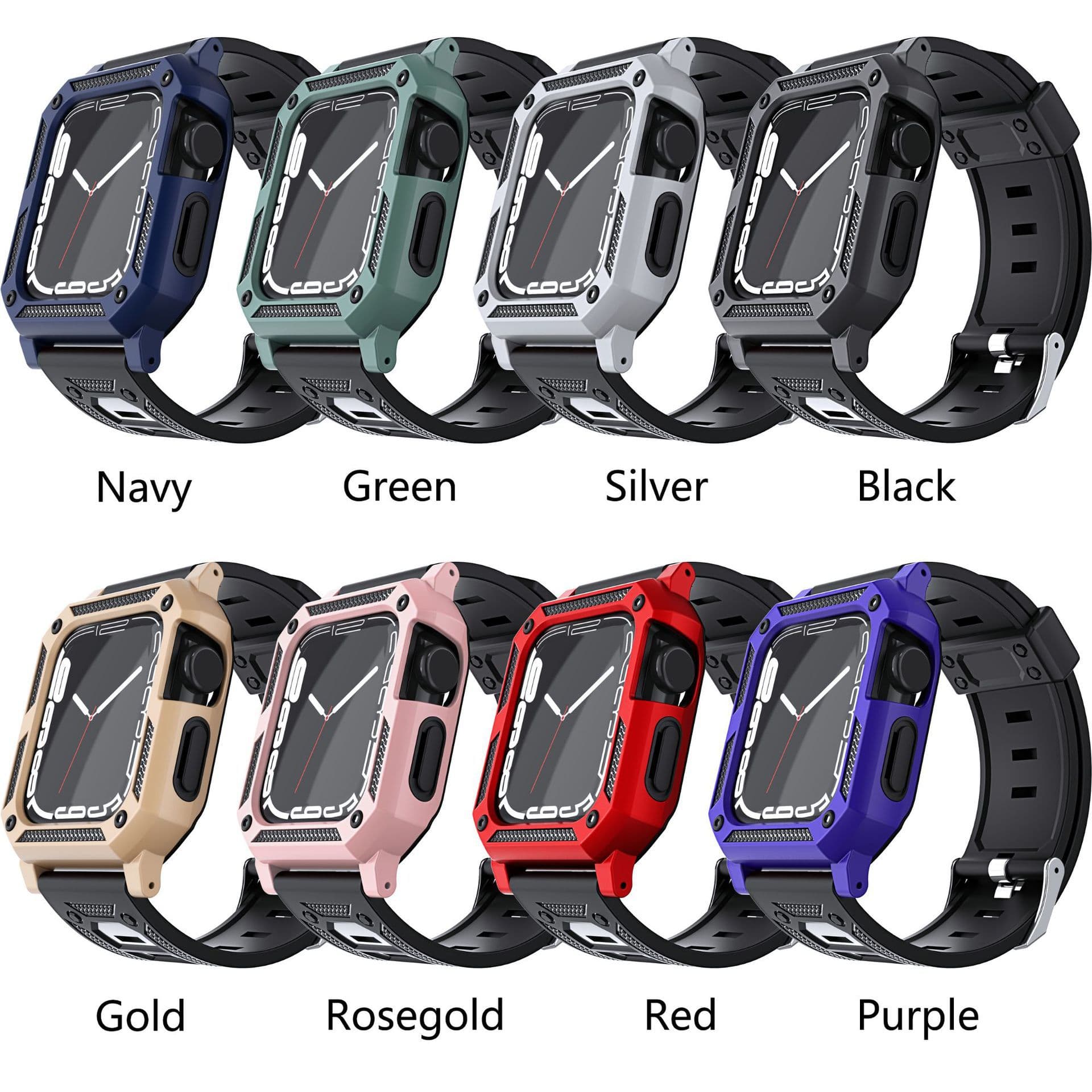 Compatible with Apple iWatch 8/7/6/SE Band and Case Set Iron Man Apple Watch Band Military Amazon