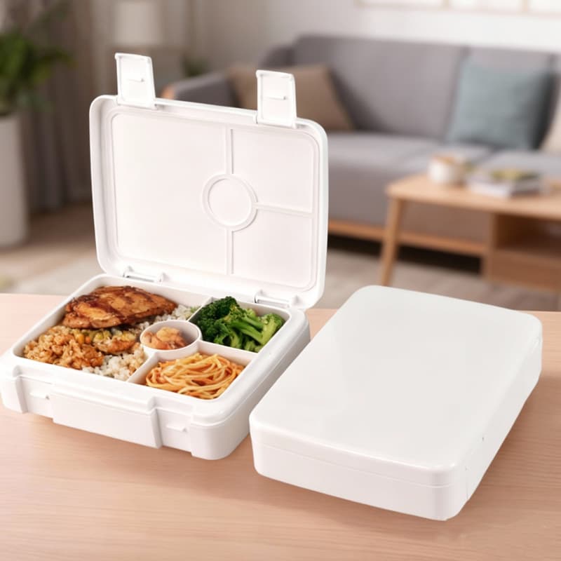Large Capacity Compartment Lunch Box for Students and Office Workers, Microwave-Safe with Lid, Sealed Bento Box